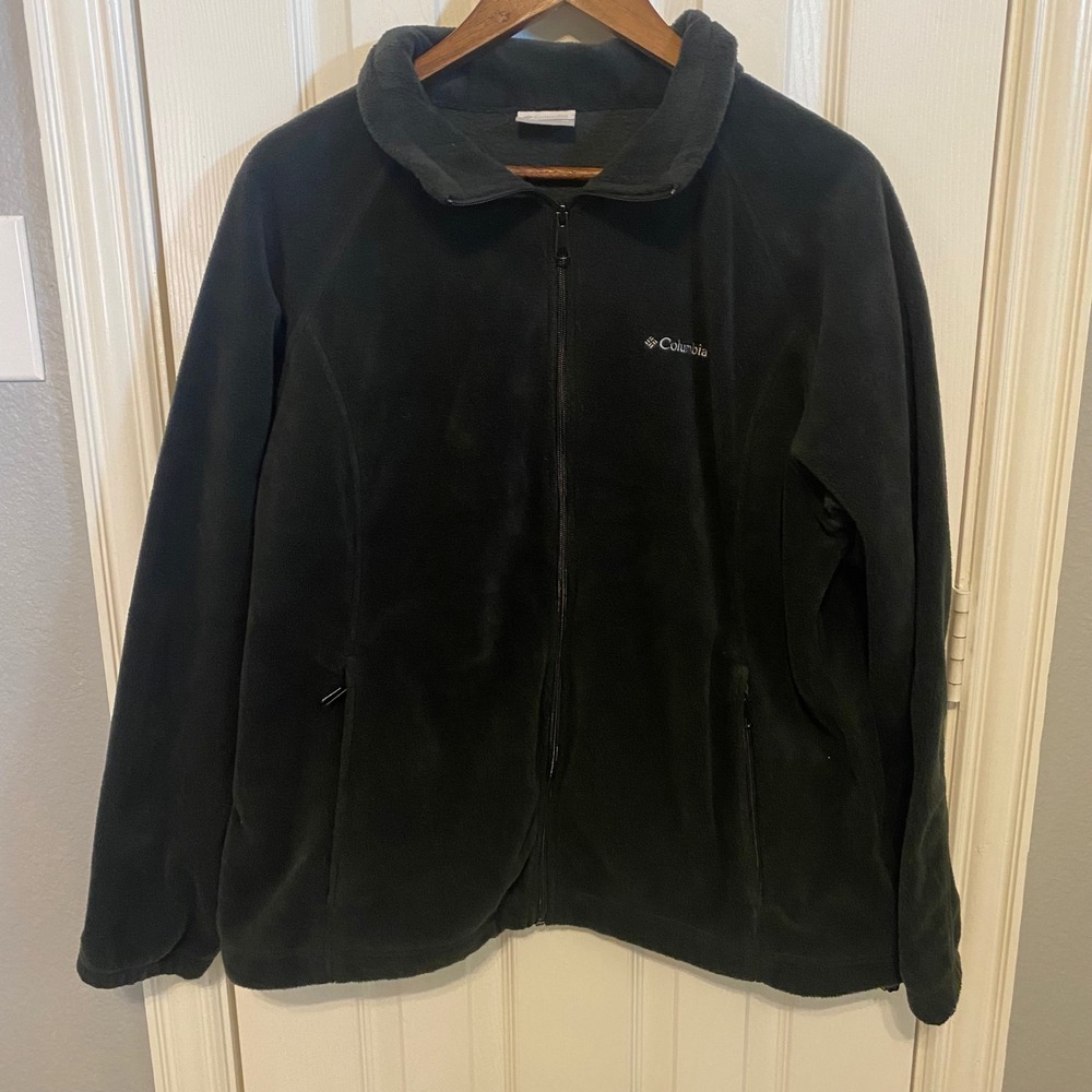 Columbia Benton Springs Jacket Women's 2X Black Full Zip‎ Fleece Cozy